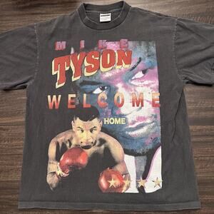 Mike Tyson Boxing The champ modern faded Single S aop vintage 90s style shirt